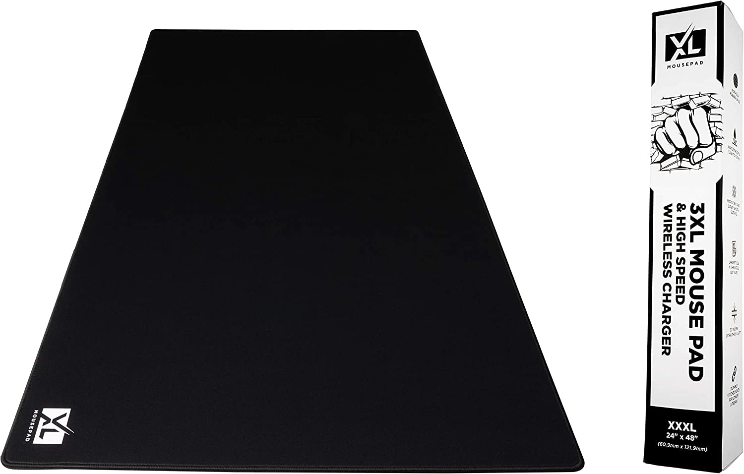 3XL Huge Mouse Pads Oversized (48''X24'') - Extra Large Gaming XXXL Mousepad for Full Desk - Super Thick Nonslip Rubber Base and Waterproof Desktop Keyboard Extended Mouse Mat (Black, Xxx-Large)