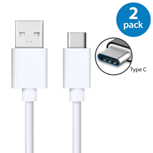 2X USB Type C Fast Charging Cable 6FT USB-C Type-C 3.1 Data Sync Charger Cable Cord for Samsung Galaxy S8 S8+ Note 8 Nexus 5X 6P Oneplus 2 3 5 LG G5 G6 V20 HTC 10 Google Pixel XL White