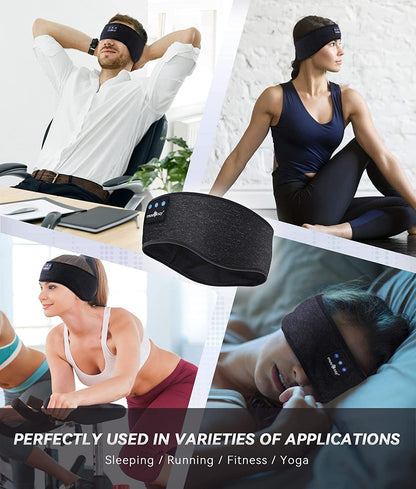 Sleep Headphones Bluetooth 5.2 Headband, Sports Wireless Earphones Music Sleeping Eye Mask Earbuds with HD Stereo Speaker for Mom Women Men Teen Running Cool Gadgets Unique Gifts