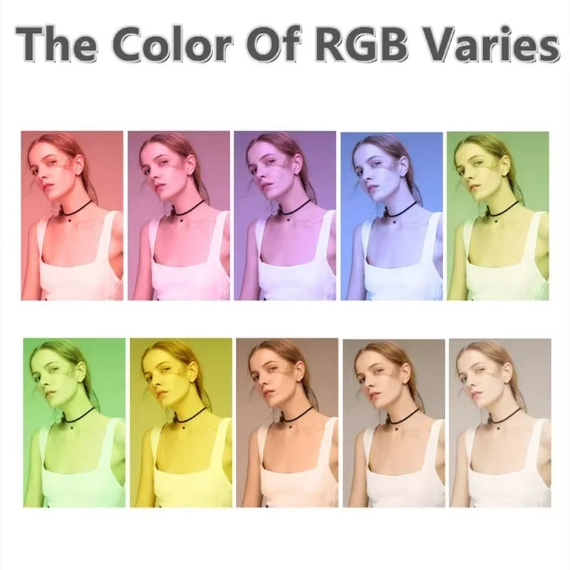 8/10Inch Selfie Ring Light RGB Tripod Phone Stand Holder Photography Ringlight Circle Fill Light Led Color Lamp Trepied Makeup