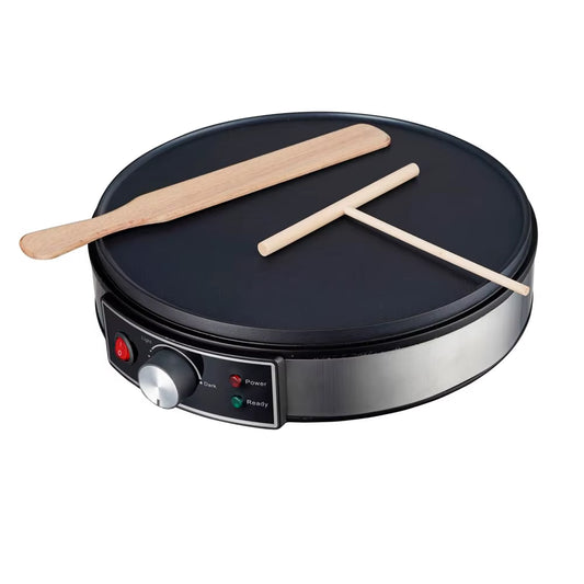 Electric Griddle Crepe Maker Cooktop - Nonstick Griddle Crepes Maker with LED Indicator Lights Adjustable Temperature Control