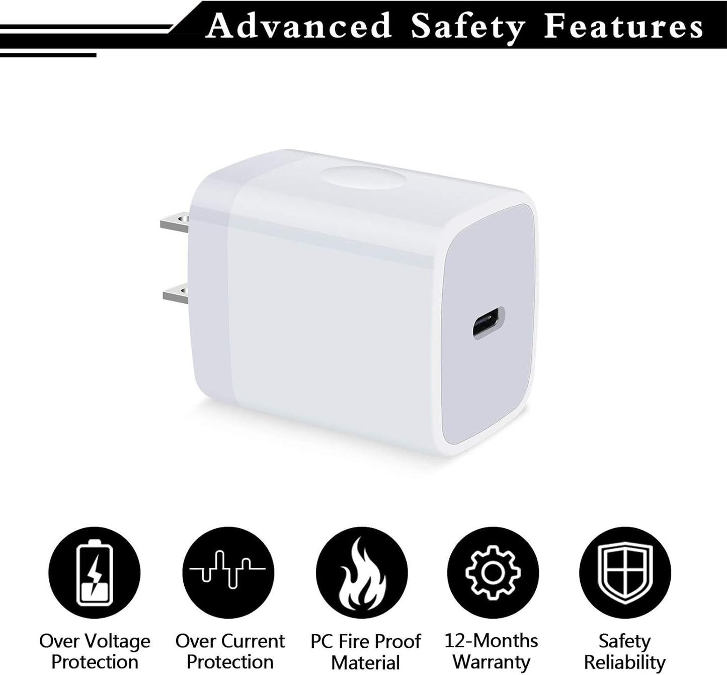 USB C Wall Charger,2Pack 20W USB C Block PD Fast Charger Type C Wall Adapter for Iphone 15 14 13 12 11 Pro Max,Se,8 7 6 Plus,Ipad,Samsung Galaxy S23 S22 S21 Ultra S20 A14 A13 A33 A03S,Pixel 7 6 6A 5A