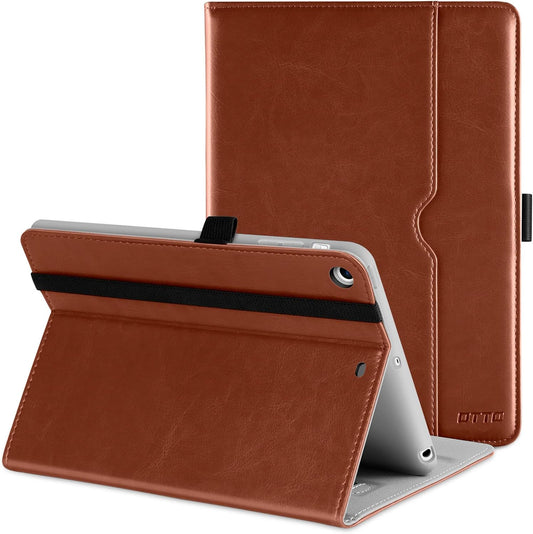 Ipad Mini 1 2 3 Case, Premium Leather Folio Stand Cover Case with Multi-Angle Viewing and Auto Wake-Sleep Function, Front Pocket for Apple Ipad Mini 1/Mini 2/Mini 3 - Brown