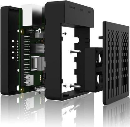 Raspberry Pi 4 Fan ABS Case with Cooling Fan, Heatsink, Simple Removable Top Cover for Pi 4 Model B/ 4B