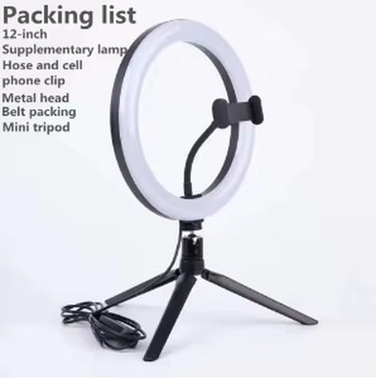 8/10Inch Selfie Ring Light RGB Tripod Phone Stand Holder Photography Ringlight Circle Fill Light Led Color Lamp Trepied Makeup