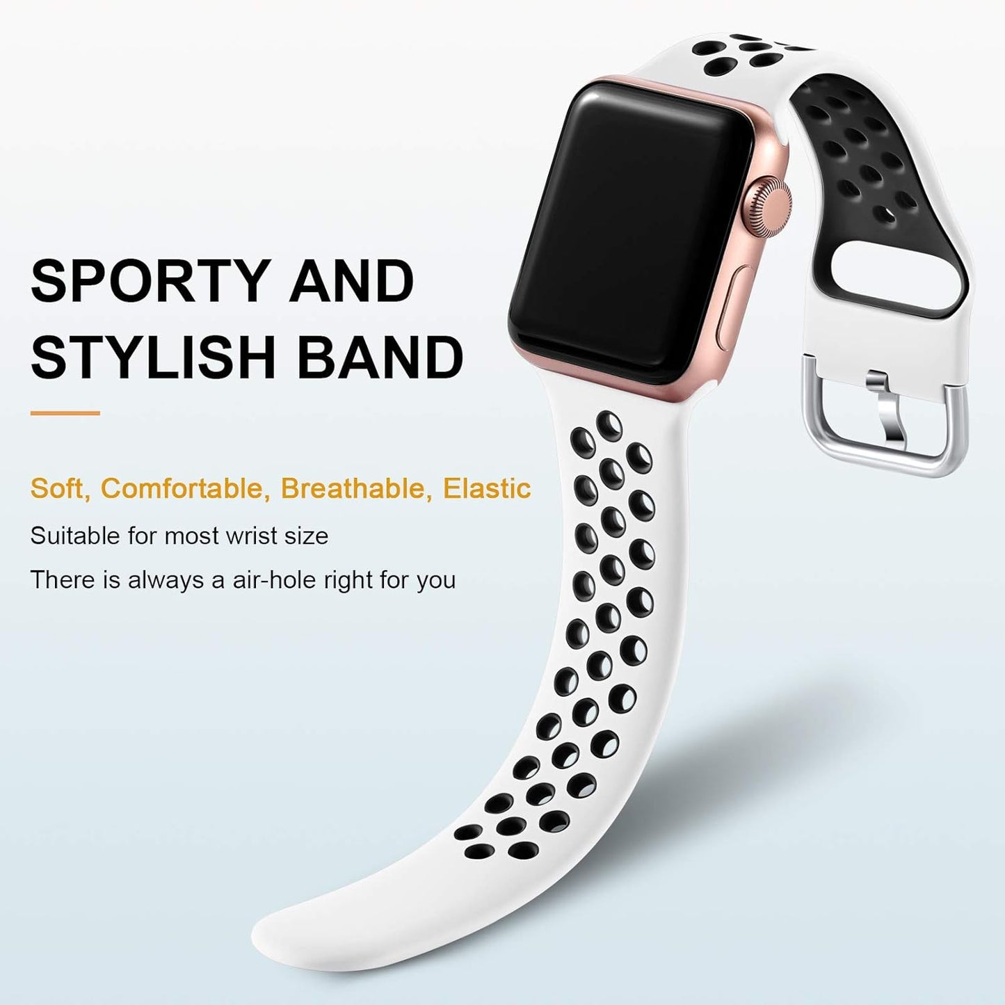 Replacement Sport Bands Compatible for Apple Watch Se/Ultra Iwatch Series 8 7 6 5 4 3 2 1 - 44Mm 42Mm 45Mm 49Mm 41Mm 40Mm 38Mm,Soft Silicone Strap Breathable Men Women, 3 Pack