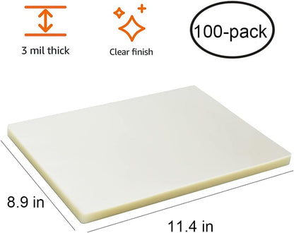 Thermal Laminating Pouches, 8.9 X 11.4-Inches Laminating Sheets, 3 Mil Thick, 100-Pack, Clear